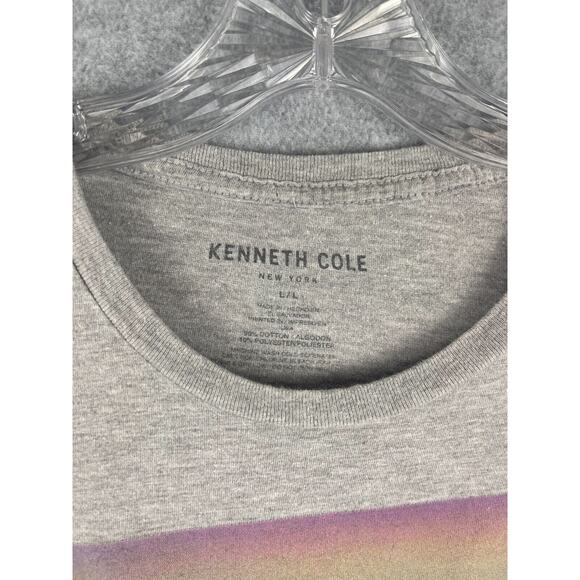 Kenneth Cole T Shirt Mens L Gray City View Skyline Retro‎ Style Short Sleeve - Picture 5 of 9